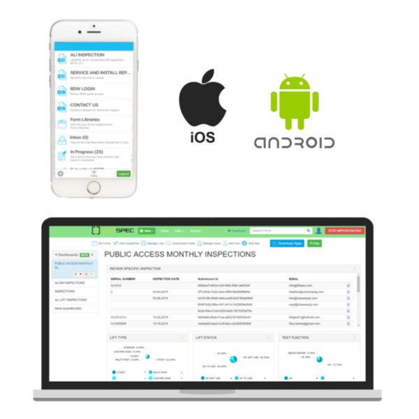 liftspec lift inspection software ali lift inspection automotive lift inspection electronic inspection forms